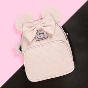 Minnie Mouse Checkered Texture Convertible Mini Backpack & Crossbody Bag